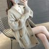Solid Color Simple Temperament All-match Sweater Women's Jacket Autumn and Winter Korean Version Loose and Thin Thick Knitted Cardigan