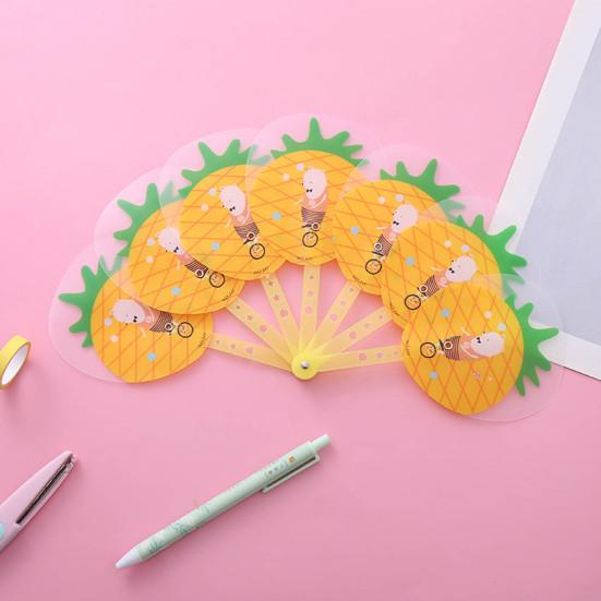 2Pcs Folding Fan Cartoon Fruit Folding Pattern Handheld Fan Lightweight Summer Cooling Fan for Children Gift