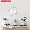 2D Flat 20*20cm1pc Home Love and Bless Simple Artistic Style Pink Garland Round Hanging Wooden Home Decoration, Light Pink Beatiful Flowers Print Wood