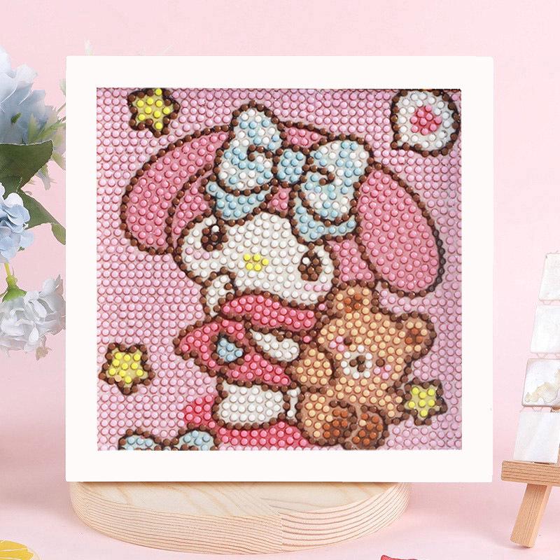 Детская алмазная мозаика Sanrio с наклейками-рамкой - Набор для самостоятельного изготовления, ручная работа, подарок