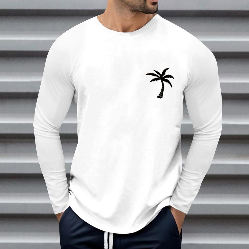 Мужские свободные осенне-зимние топы с круглым вырезом и длинными рукавами, модная футболка с узором, креативные повседневные топы с буквенным принтом в стиле ретро, ​​уличные виды спорта