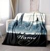 Custom Name Dark Sails Flannel Blanket Throw Blanket Soft Warm Sofa Bed home Decor Unique Gift