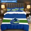 3PCS Vancouver Canucks Bedding Set Duvet Cover Closure Includes 1 Duvet Cover & 2 Pillowcases for All Seasons Bedroom Decor Christmas Fan gifts