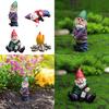 Set Of 4pcs Miniature Naughty Gnome Statues For Whimsical Garden Decor And Fun