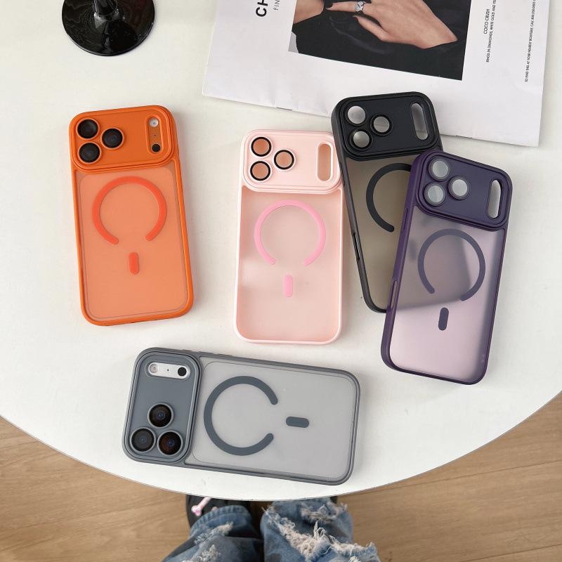 Чехол-фоторамка однотонный матовый для iPhone 17 Pro Max - Защитный чехол с ощущением кожи для Apple 14PM, 15PM, 16PM.