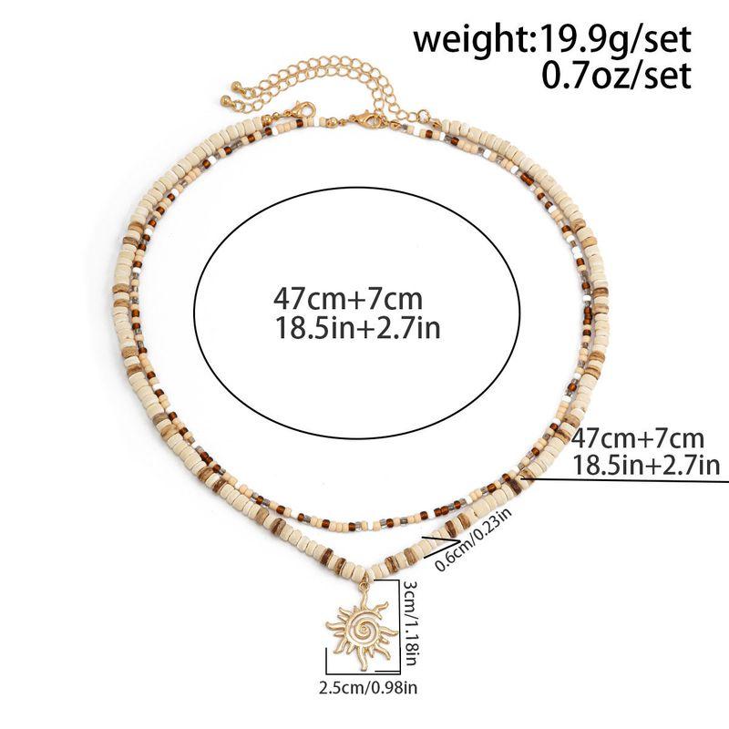 Fashion Cross-Border Sold Jewelry Men Summer Coconut Shell Wooden Bead SUNFLOWER Necklace Minority All-Match Hip Hop Cool Necklace