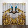 3D Luxury Home Decor Animal Peacock Gold Texture Curtains 2 Panel Living Room Bedroom Study Children's Room Decor