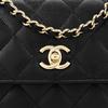 CHANEL WOC Litchi Grain Cow Leather Clutch Chain Bag Coin Purse Wallet Large Women's Black AP3318-B10712-94305