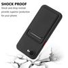 For iPhone 16e Case with Card Slot, Matte Anti-Fingerprint Back Cover, Slim Protective Phone Case