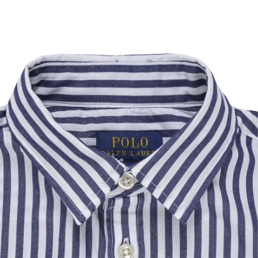 Платье миди с длинным рукавом и воротником с полосатым принтом Polo Ralph Lauren Детские платья Белый 313785816-003