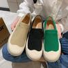Thick Soled Canvas Biscuit Shoes Loafer Shoes for Women's Design Sense Board Shoes Color Matching Slip On Flats Casual Loafers