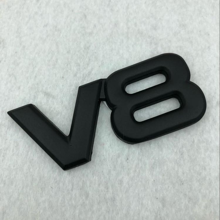 3D значок-эмблема V8 для автомобилей Toyota и Volkswagen - Металлическая наклейка на багажник с гальваническим покрытием