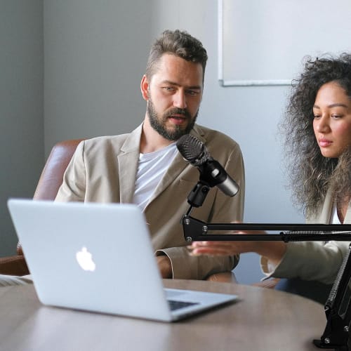 DIFEIUKI Desk-Mounted Microphone Stand with 360 Rotation, Adjustable Angle, Extendable, and Foldable for Condenser and Dynamic Microphones, Ideal for