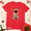 Womens Funny Reindeer Pug Dog Santa Hat Christmas Unisex T-shirt