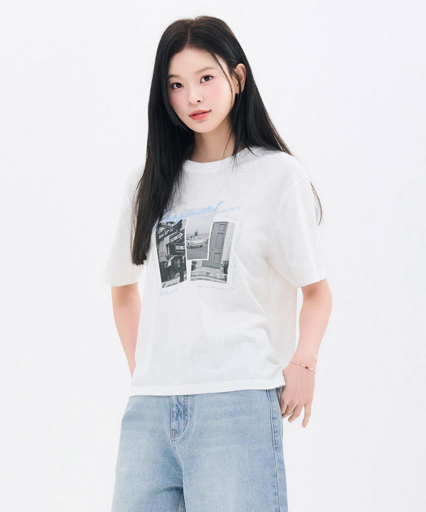 CHASECULT Women'S Slub Print Short Sleeve T-Shirt-Fcrg5871E01