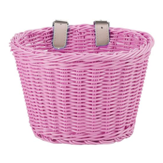 Детская плетеная корзина для велосипеда спереди с регулируемым ремнем для малышей, мальчиков и девочек, беговел, винтажная ручная работа, плетеная корзина для хранения из ротанга, аксессуары для велосипеда