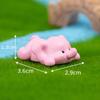 Mini Pink Elephant Ornament Cute Animal Figurine Dollhouse Micro Landscape Car Decoration Miniature Toy