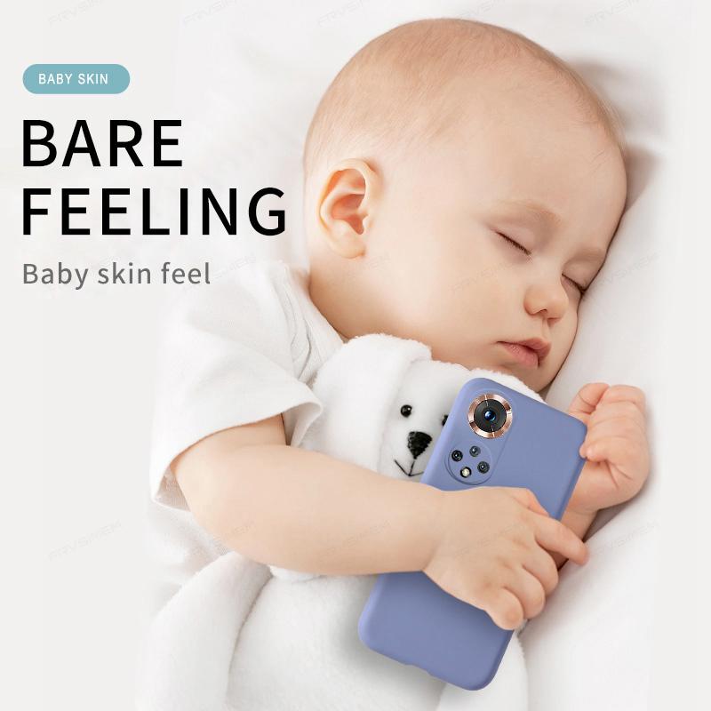 Мягкий жидкий силиконовый чехол для телефона HUAWEI HONOR 50/50 Lite 50Lite/50 Pro с ощущением детской кожи