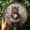 Винтажный Ретро Металлический Настенный Постер с Котом для Ванной Комнаты