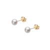 Akoya Pearl Earrings In 18K Gold for HA00040R13WPGPA03Y 4.0mm Women, [Gift Wrapped]