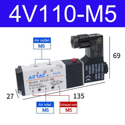 Оригинальный пневматический соленоидный клапан AIRTAC 5/2-ходовой 4V110-06 4V210-08 4V310-10 4V410-15 12В 24В 110В 220В Клапан управления направлением