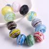 10pcs 12x8mm Rondelle Faceted Opaque Lampwork Glass Loose Spacer Beads For Jewelry Making DIY Crafts Findings