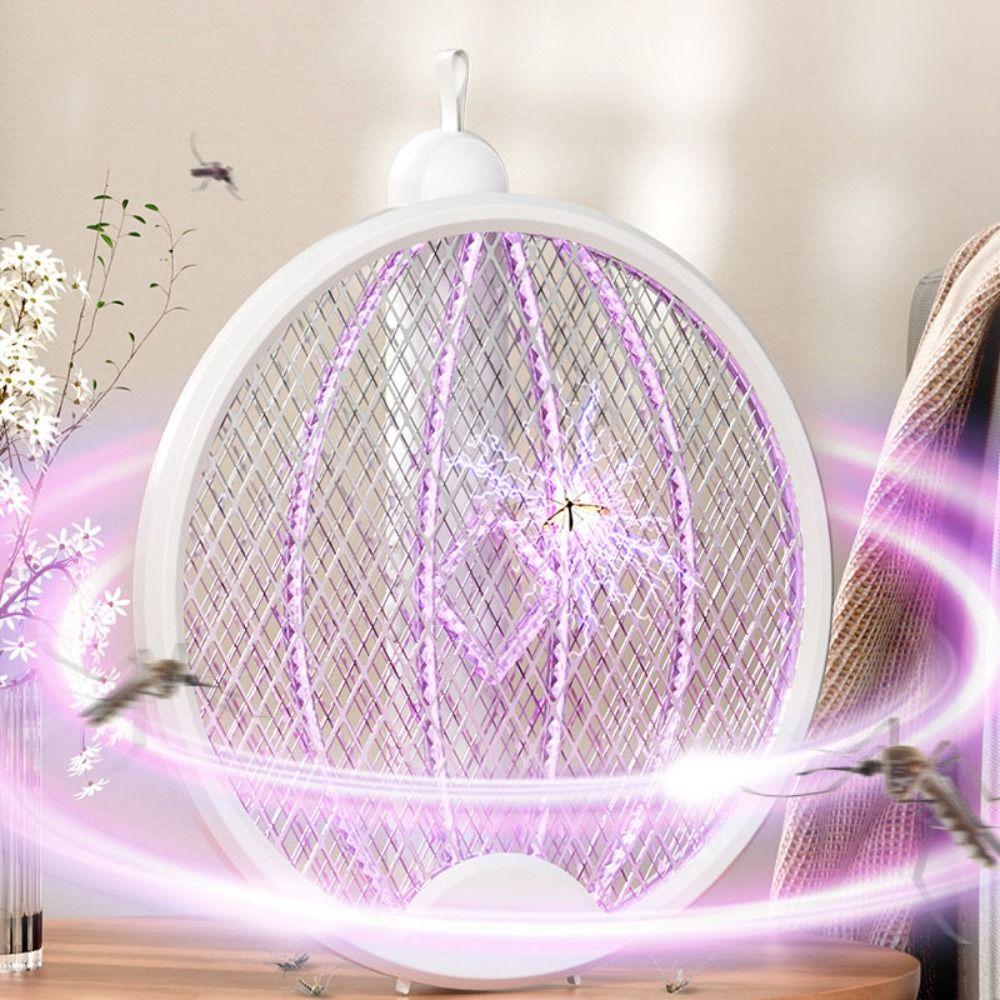 Foldable Electric Mosquito Swatter Rechargeable Fly Swatter Trap Bug Zapper  Dormitory