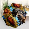 1pc Sunflower Dachshund Automatic Open/Close Umbrella, Portable Folding Umbrella for Travel, Themed Events111