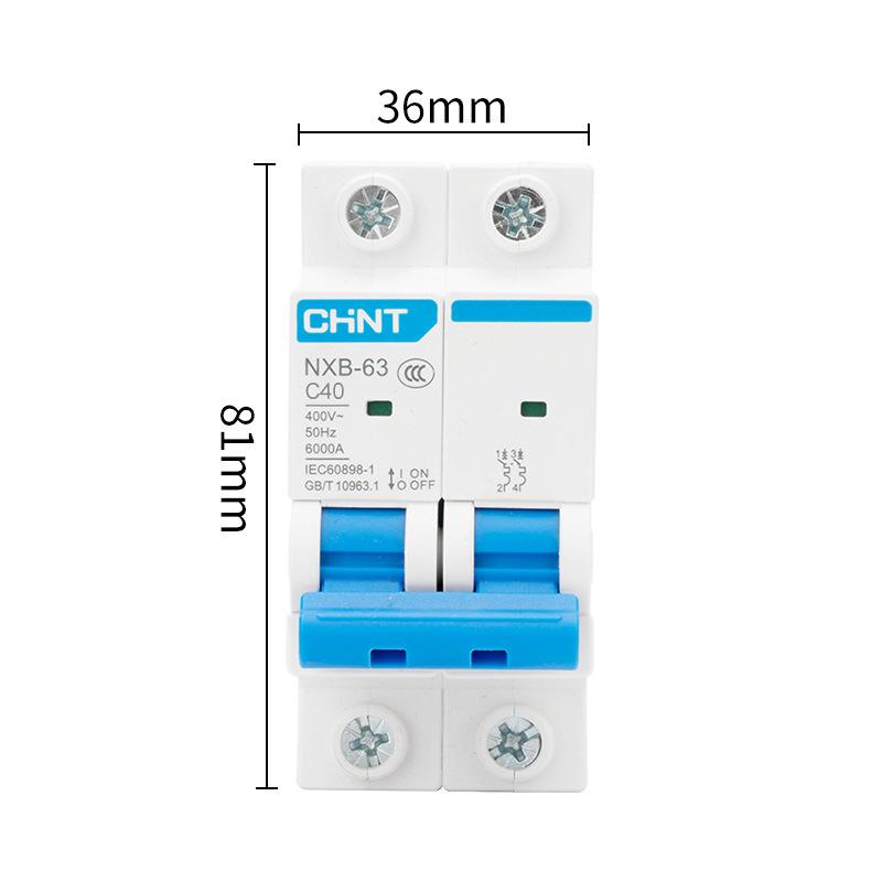 Автоматический выключатель Chint NXB-63, основной, 2-полюсный, тип C, 10A-25A.