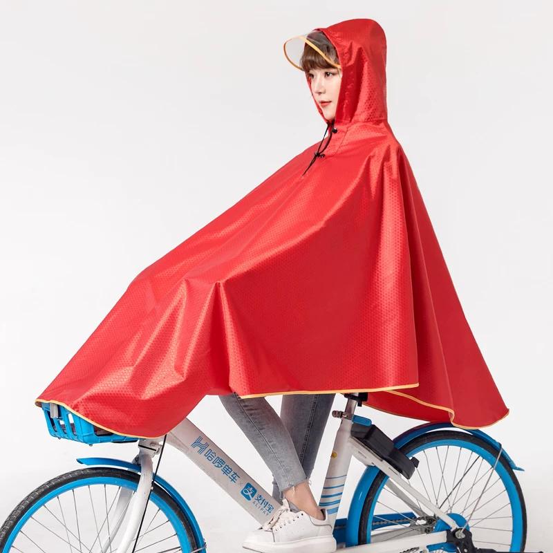Korean-Style Transparent Single Reflective Bicycle Raincoat for Students