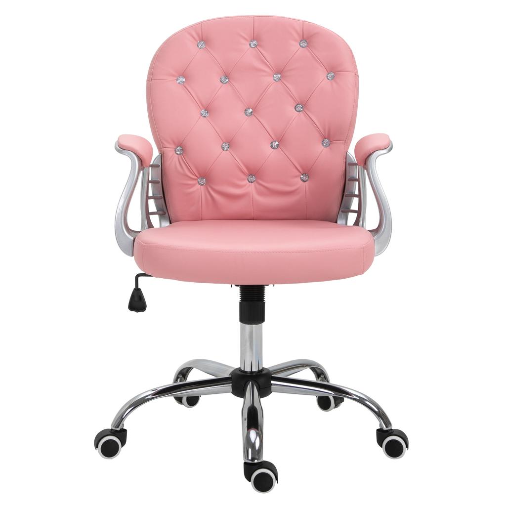 Home Office Chair Desk Chair with Faux Leather Look Height-Adjustable Swivel Chair Vanity Chair Office Chair up to 120 kg Load Capacity, for Study