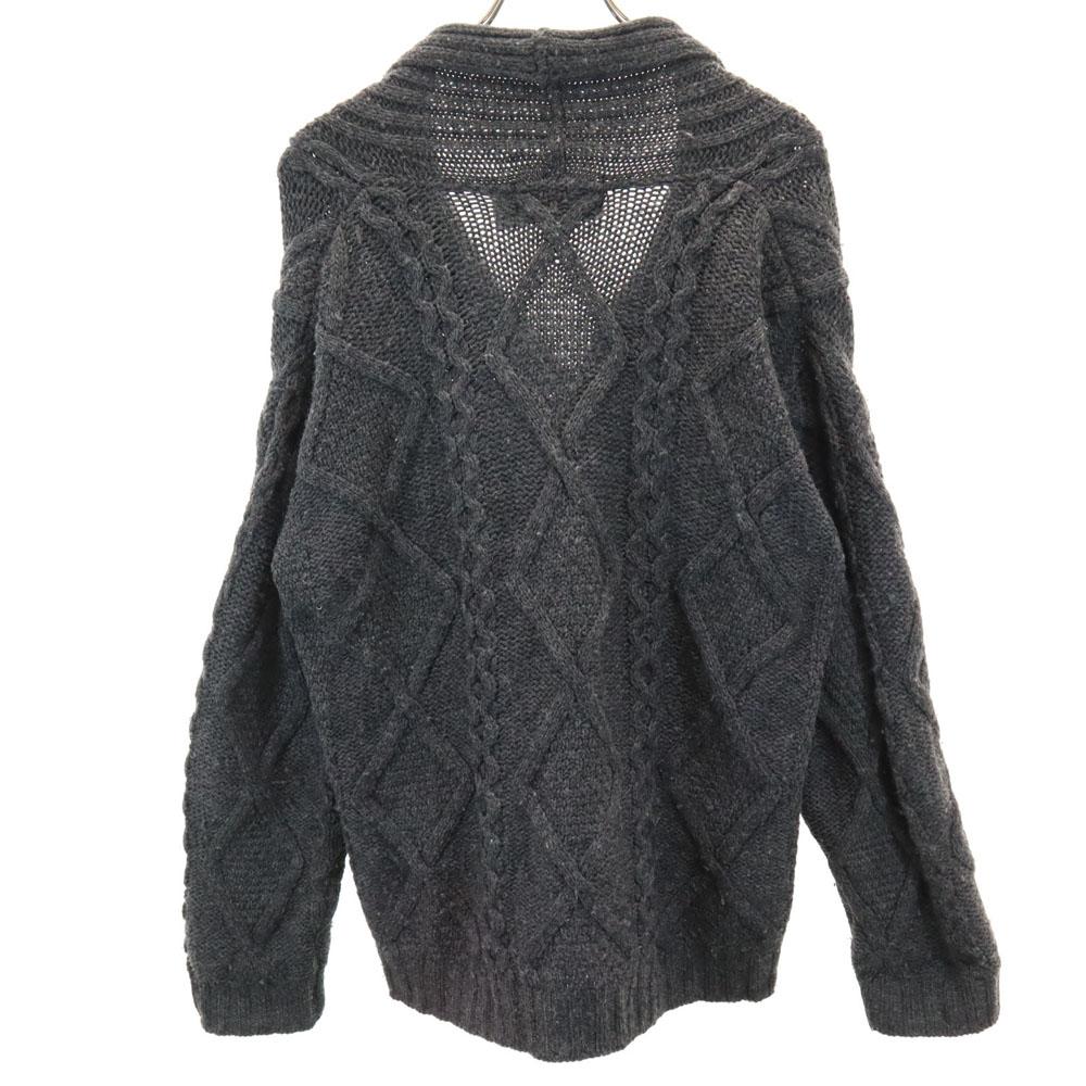Aran crafts 90-е годы Ирландская мериносовая шерсть Старый Длинный рукав Шалевый воротник Вязаный кардиган Мужской Б/У