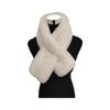 Women's Winter Double-Sided Faux Rex Rabbit Fur Scarf - Thick Plush Cross Neck Warmer Shawl