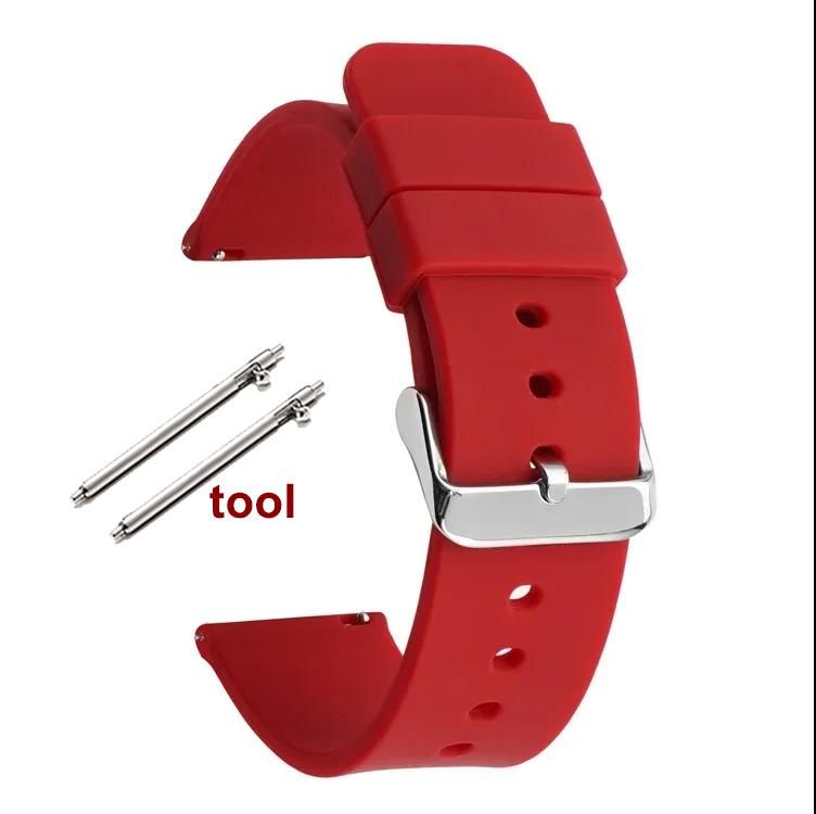 12/14/16mm 18mm 20mm 22mm 24mm Quick Release Silicone Strap Waterproof Rubber Wristband for Huawei GT2/GT3 Smart Watch Bracelet