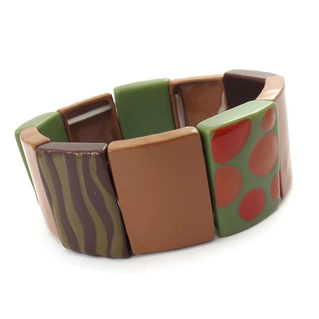 NOA [K0208] — Дизайнерский браслет коричнево-зеленого цвета «Coloring»