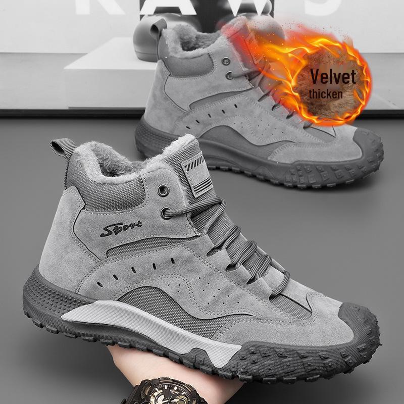 Winter High-Top Plush Work Shoes: Durable, Anti-Smash, Fashionable Outdoor Footwear