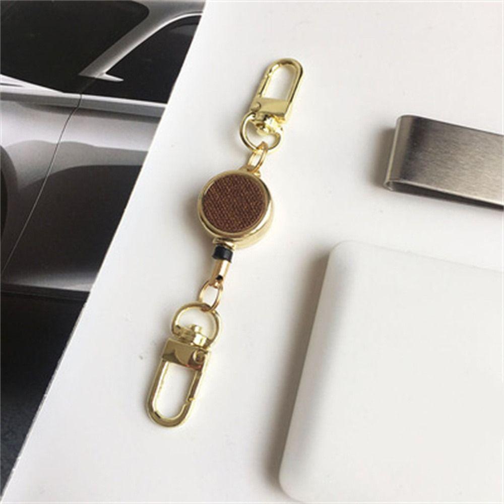Extendable Retractable Badge Reel Pull Keyring Easy Pull Buckle ID Lanyard Key Ring Name Tag Elastic Metal Badge Holder