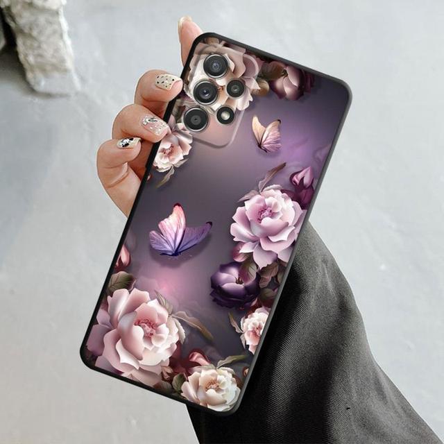 Роскошный эстетический чехол с бабочкой и розой для Samsung Galaxy A14 A73 A53 A71 A51 A31 A33 A22 A12 A21s A13 A32 A52s A72 A52 A23