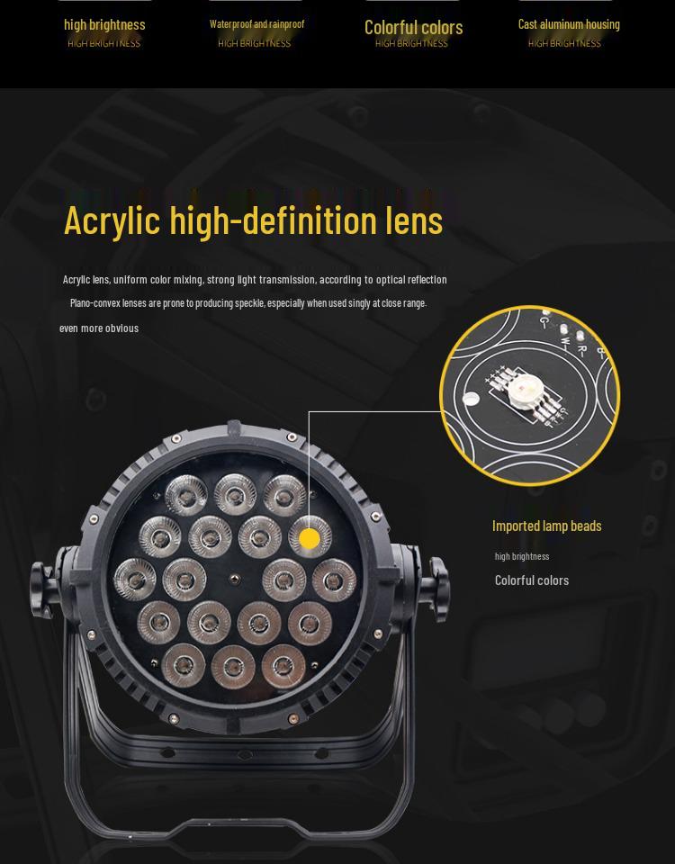 18 Водонепроницаемых светодиодных прожекторов для окрашивания света для свадеб на открытом воздухе и сценических выступлений