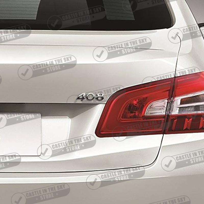 3D For Peugeot 107 207 206 208 301 307 408 407 308 2008 5008 3008 508 Bright Silver Car Sticker Emblem Metal Rear Badge Decal