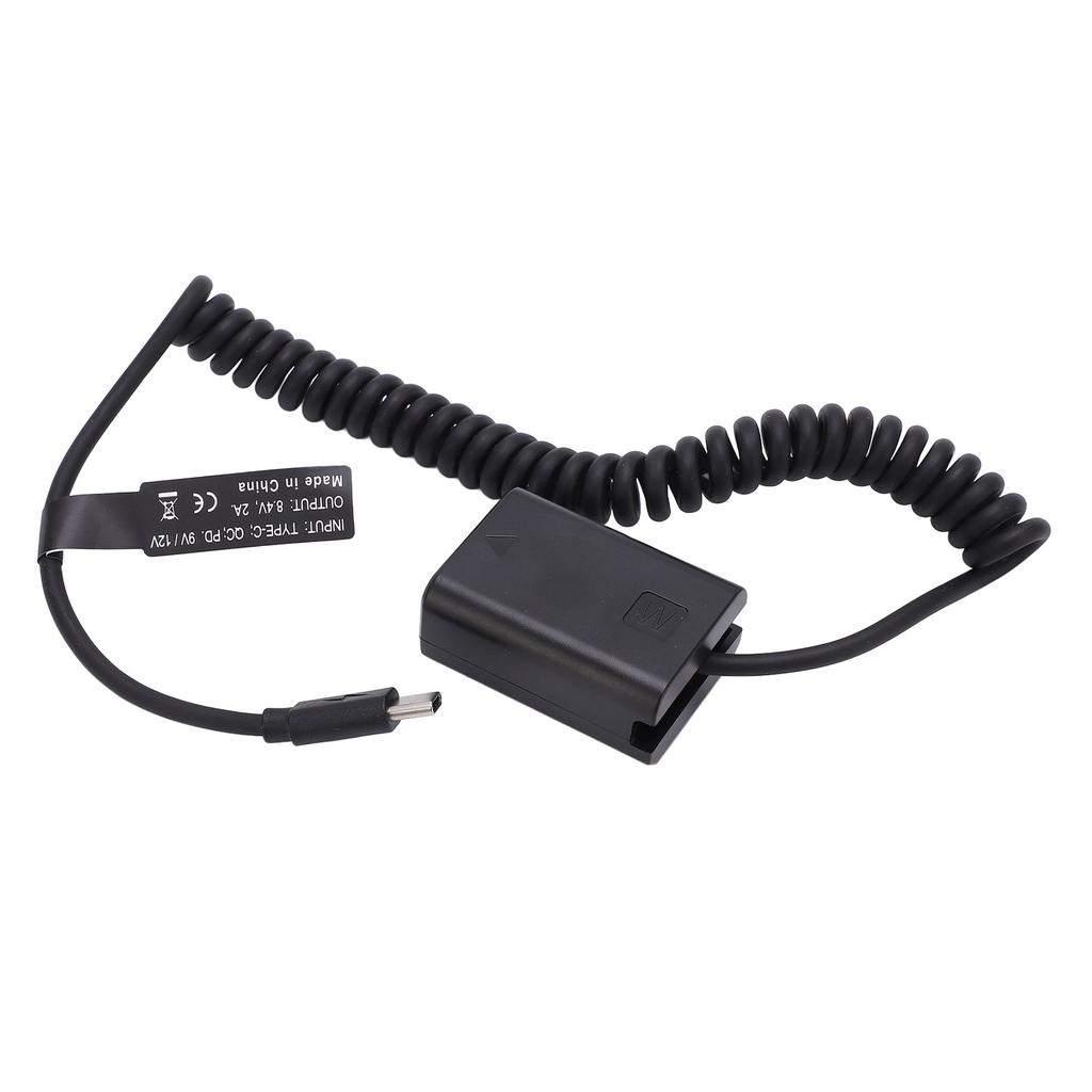 Type C Power Adapter DC Coupler FW50 Full Decoded Dummy Battery for Sony A6000 A6500 A9 A7