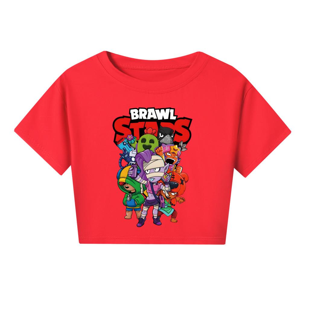 4094 Детская футболка с принтом Brawl Stars для девочек, с короткими рукавами