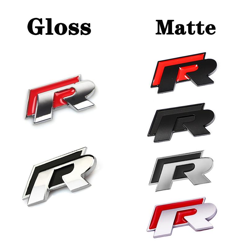 AABIP1 3D Metal Car Body Sticker RLine R Emblem Sticker For Volkswagen Passat b6 Golf Amarok T5 Phaeton Polo Car Body Decoration Paster