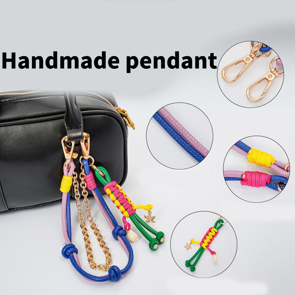 Модный подвесной кулон из ПУ веревки с металлической цепочкой для сумок, ключей и одежды, джинсовый стиль, украшение 2025, модное украшение для сумки