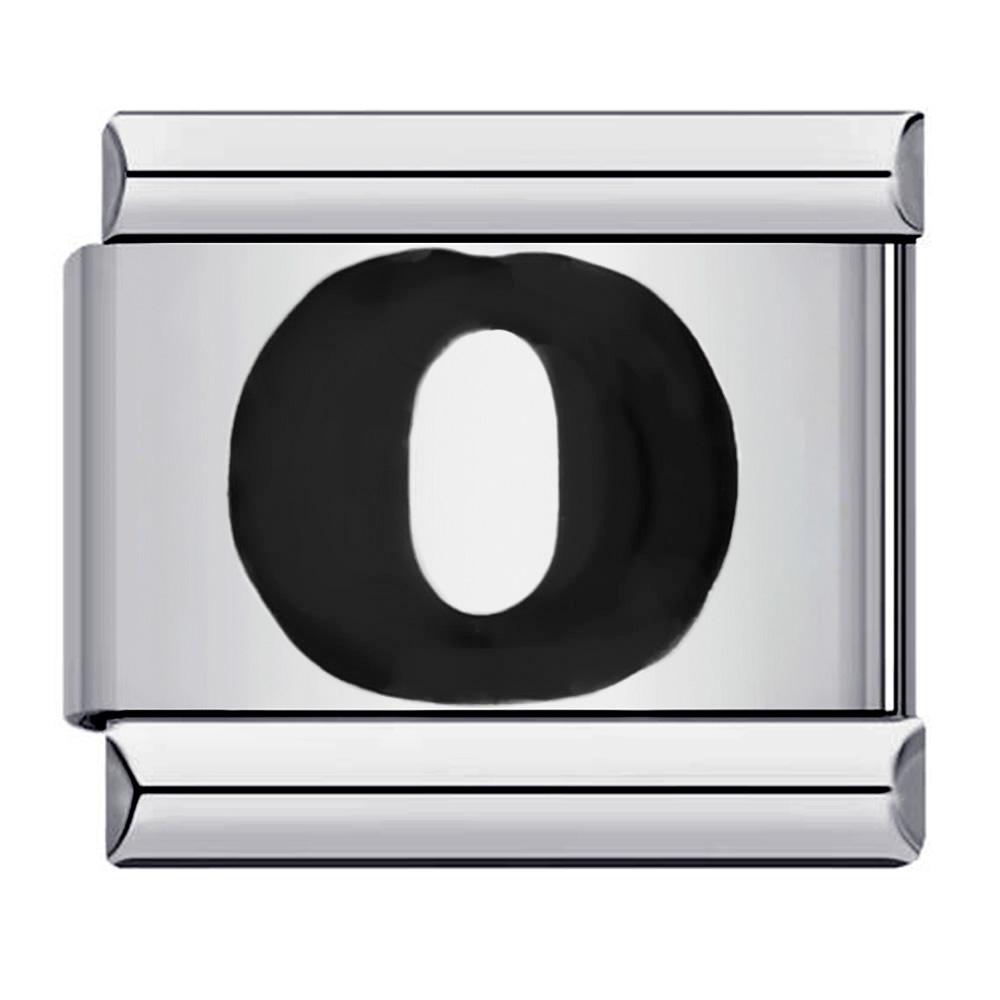 Глазурь черная 26 английских букв AZ итальянские звенья шарм подходит 9 мм нержавеющая сталь женщины мужчины браслет DIY изготовление ювелирных изделий