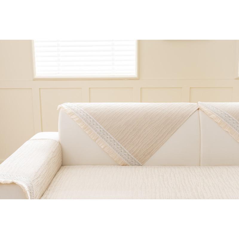 Подушка для дивана в кремовом стиле во французском стиле на все времена года, новый легкий роскошный противоскользящий чехол для дивана из высококачественной кожи