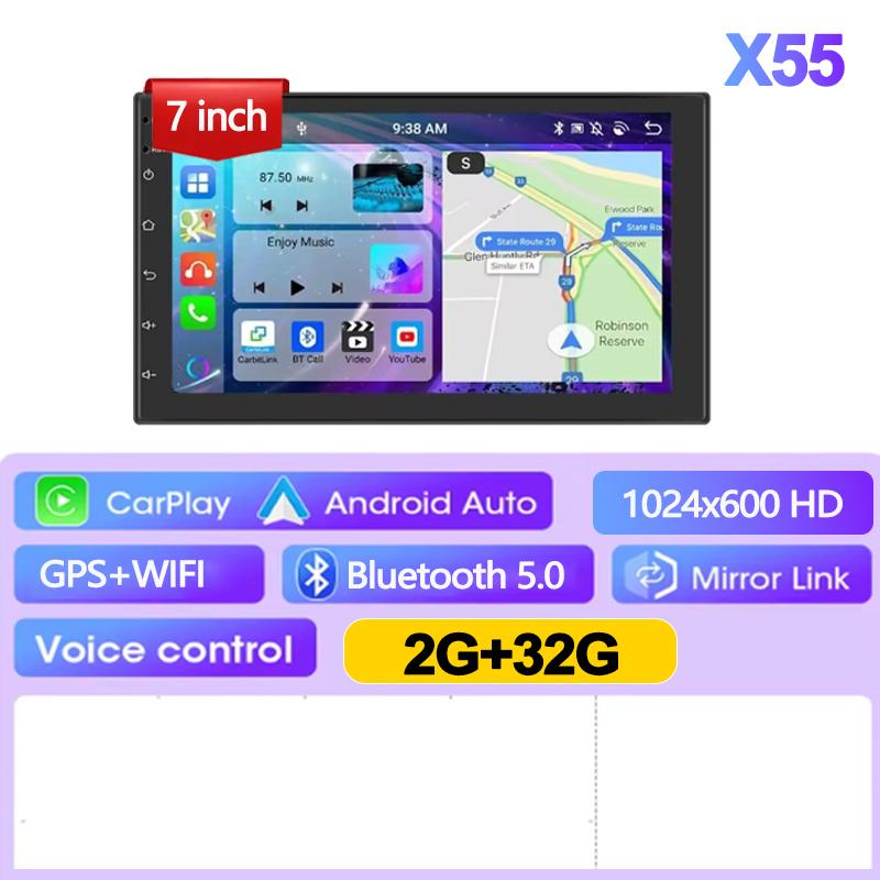 7"/9"/10" Universal Android 13 2Din Car Radio Autoradio 64G GPS Car Audio Carpaly Multimedia Player For Hyundai Nissan Toyota
