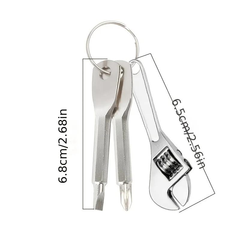 Mini Cross+Flat Screwdriver & Wrench Set - Portable Keychain Style, Bike Motorcycle Repair Tool