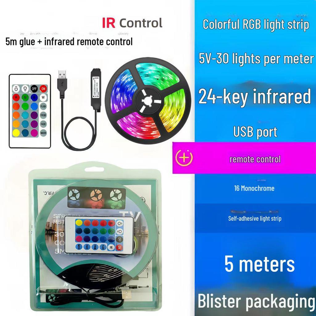 Комплект светодиодной ленты RGB 5 В: Меняющий цвет USB Bluetooth смарт-фон для украшения стола и стен.