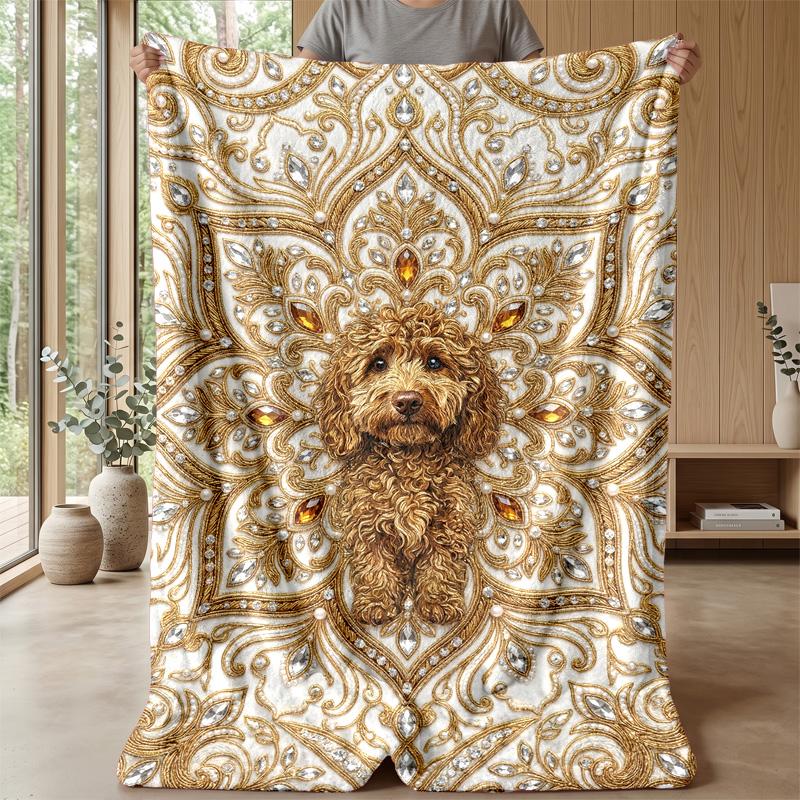 Golden Corgi Dreams Theme blanket Lightweight Warm Flannel Blanket Decorative Throw Blanket for Home Decoration